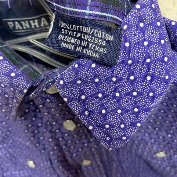 Panhandle Select Western Shirt Size XL 18 Young Long‎ sleeve Snap front Purple - Picture 4 of 9